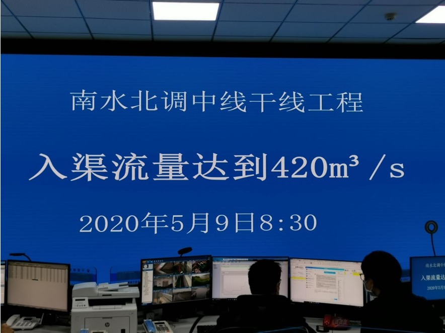 南水北调中线工程首次以设计最大流量输水 向京津冀豫输水290亿立方米